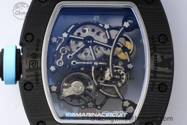 Neat RM055 NTPT BBR Best Edition Skeleton Blue Dial on Blue Rubber Strap Clone RMUL 9370