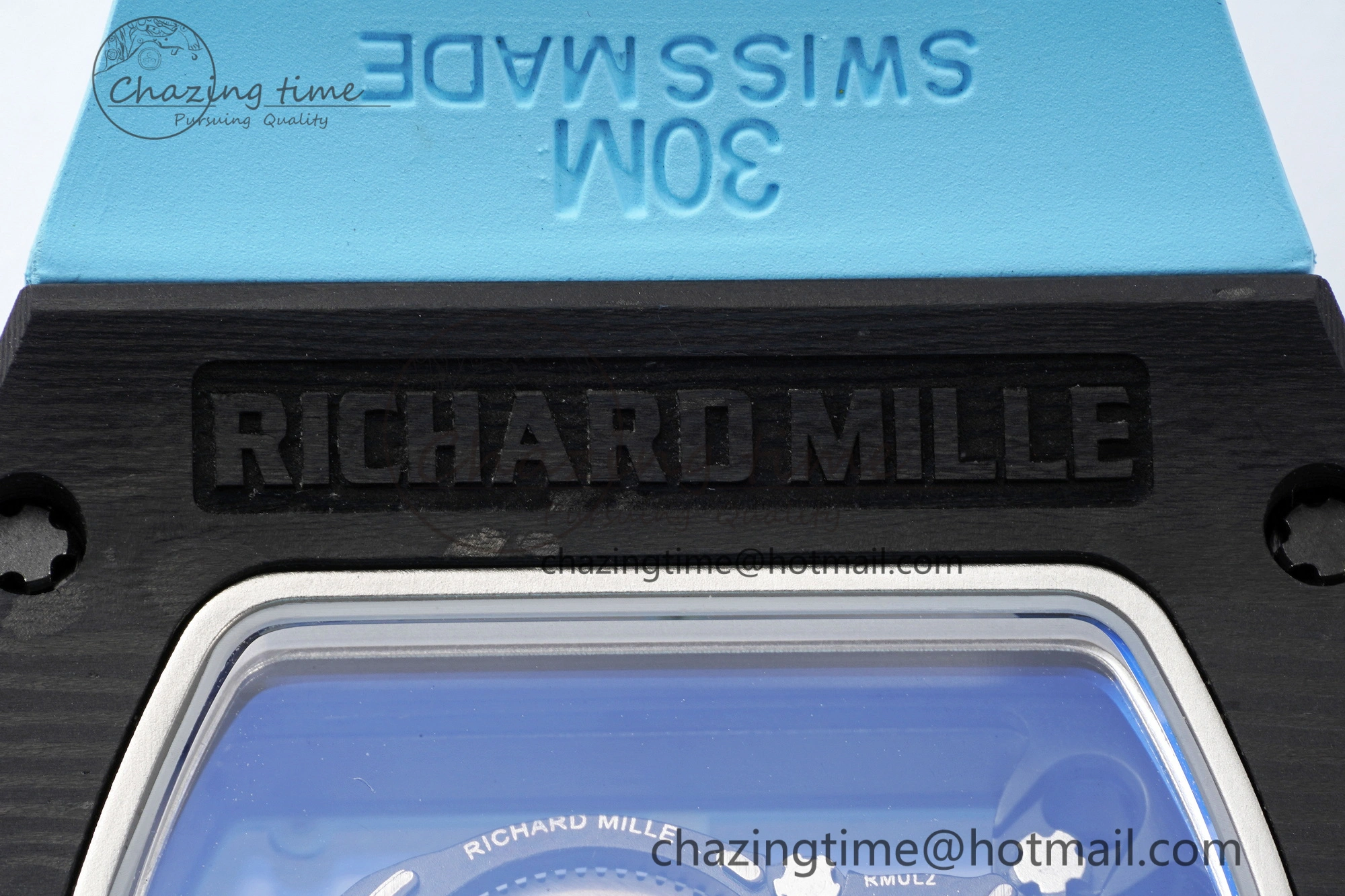 Neat RM055 NTPT BBR Best Edition Skeleton Blue Dial on Blue Rubber Strap Clone RMUL 9370