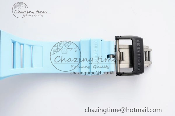 Neat RM055 NTPT BBR Best Edition Skeleton Blue Dial on Blue Rubber Strap Clone RMUL 9370