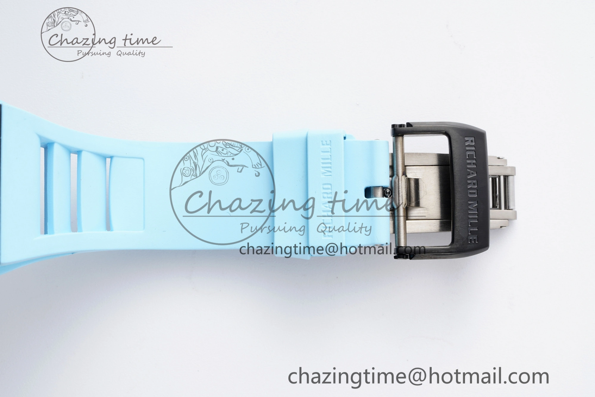 Neat RM055 NTPT BBR Best Edition Skeleton Blue Dial on Blue Rubber Strap Clone RMUL 9370