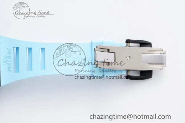 Neat RM055 NTPT BBR Best Edition Skeleton Blue Dial on Blue Rubber Strap Clone RMUL 9370