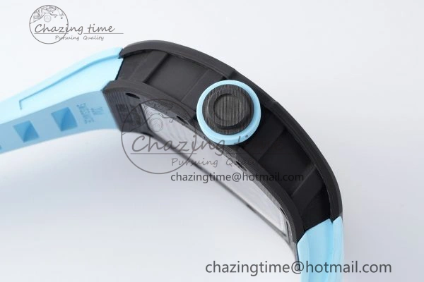 Neat RM055 NTPT BBR Best Edition Skeleton Blue Dial on Blue Rubber Strap Clone RMUL 9370