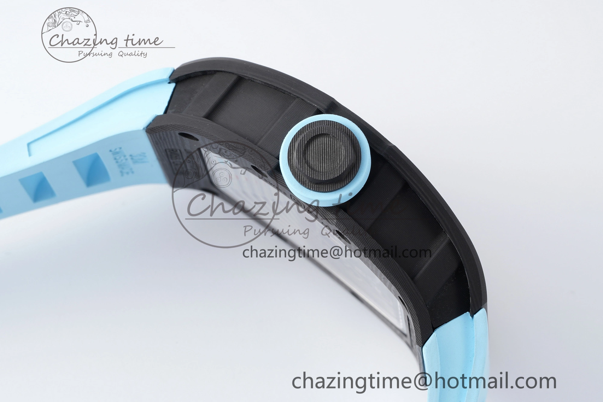 Neat RM055 NTPT BBR Best Edition Skeleton Blue Dial on Blue Rubber Strap Clone RMUL 9370