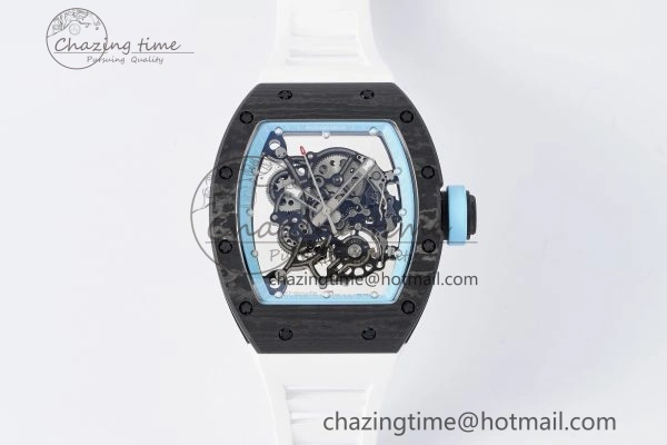 RM055 NTPT BBR Best Edition Skeleton Blue Dial on White Rubber Strap Clone RMUL RelaxedFit 9369