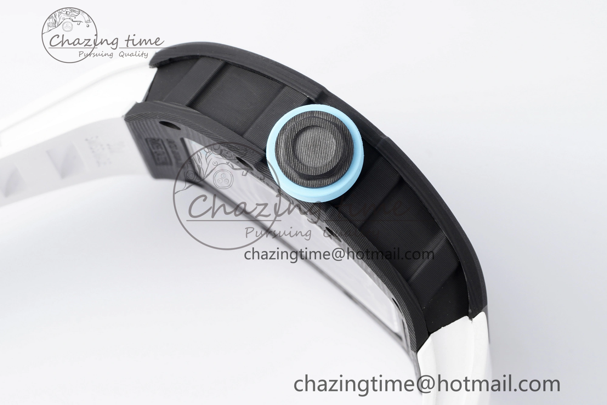 RM055 NTPT BBR Best Edition Skeleton Blue Dial on White Rubber Strap Clone RMUL RelaxedFit 9369