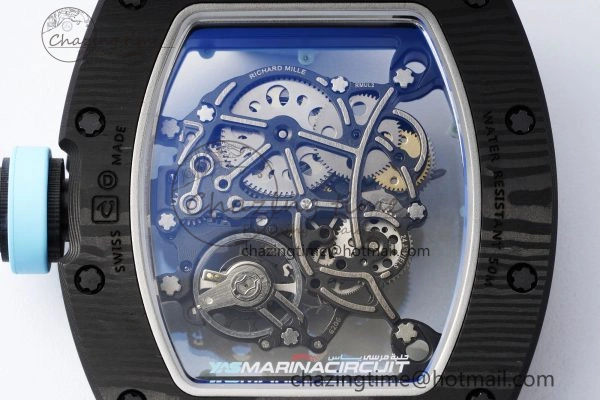 RM055 NTPT BBR Best Edition Skeleton Blue Dial on White Rubber Strap Clone RMUL RelaxedFit 9369