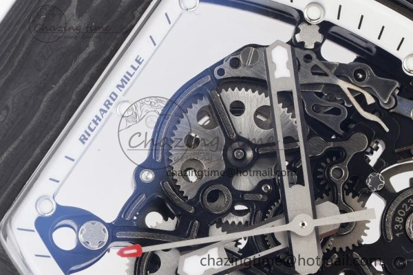 Modern RM055 NTPT BBR Best Edition Skeleton White Dial on White Rubber Strap Clone RMUL2 V 9358