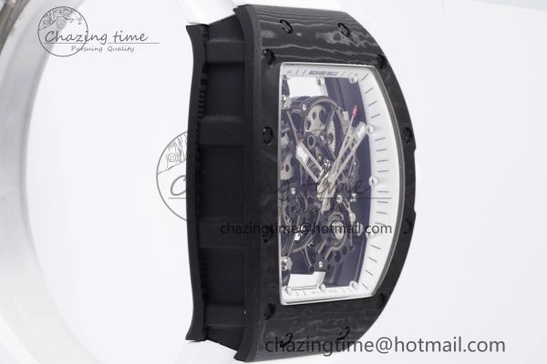 Modern RM055 NTPT BBR Best Edition Skeleton White Dial on White Rubber Strap Clone RMUL2 V 9358
