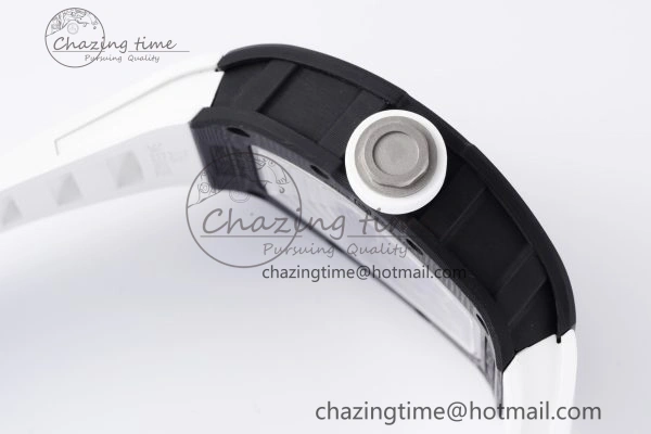 Modern RM055 NTPT BBR Best Edition Skeleton White Dial on White Rubber Strap Clone RMUL2 V 9358