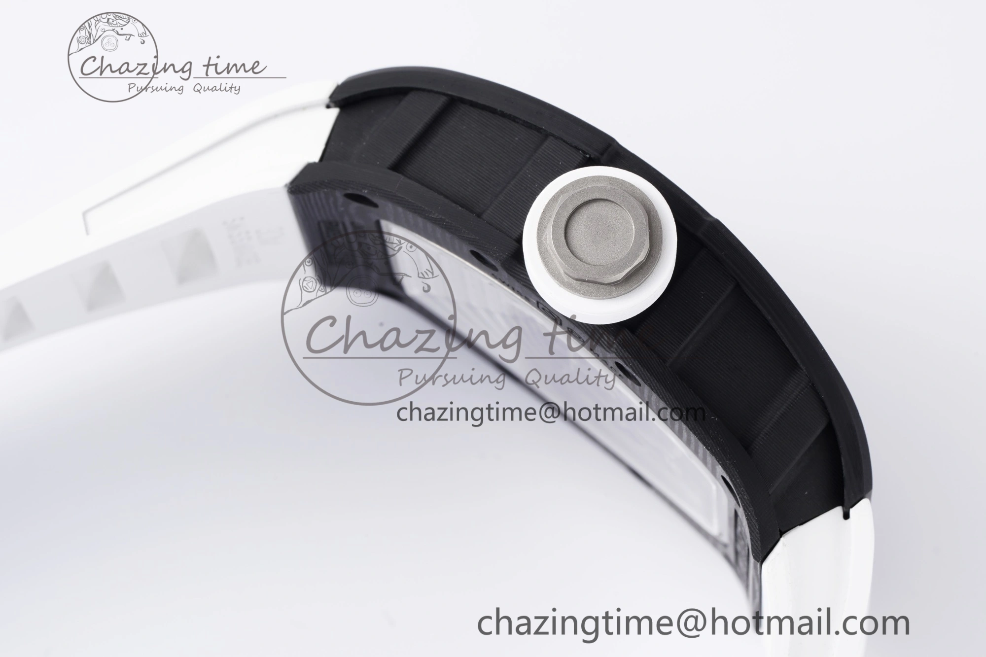 Modern RM055 NTPT BBR Best Edition Skeleton White Dial on White Rubber Strap Clone RMUL2 V 9358
