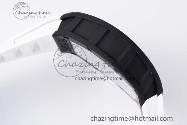 Modern RM055 NTPT BBR Best Edition Skeleton White Dial on White Rubber Strap Clone RMUL2 V 9358