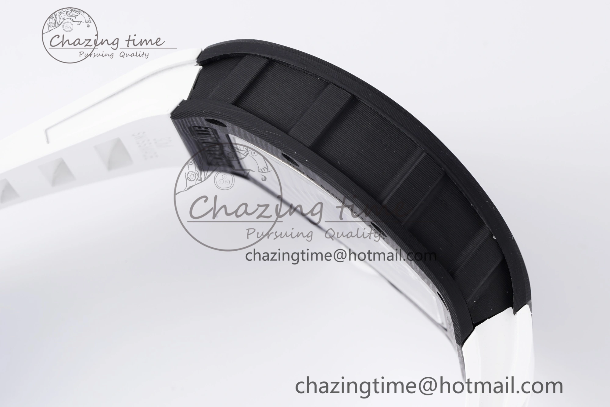 Modern RM055 NTPT BBR Best Edition Skeleton White Dial on White Rubber Strap Clone RMUL2 V 9358
