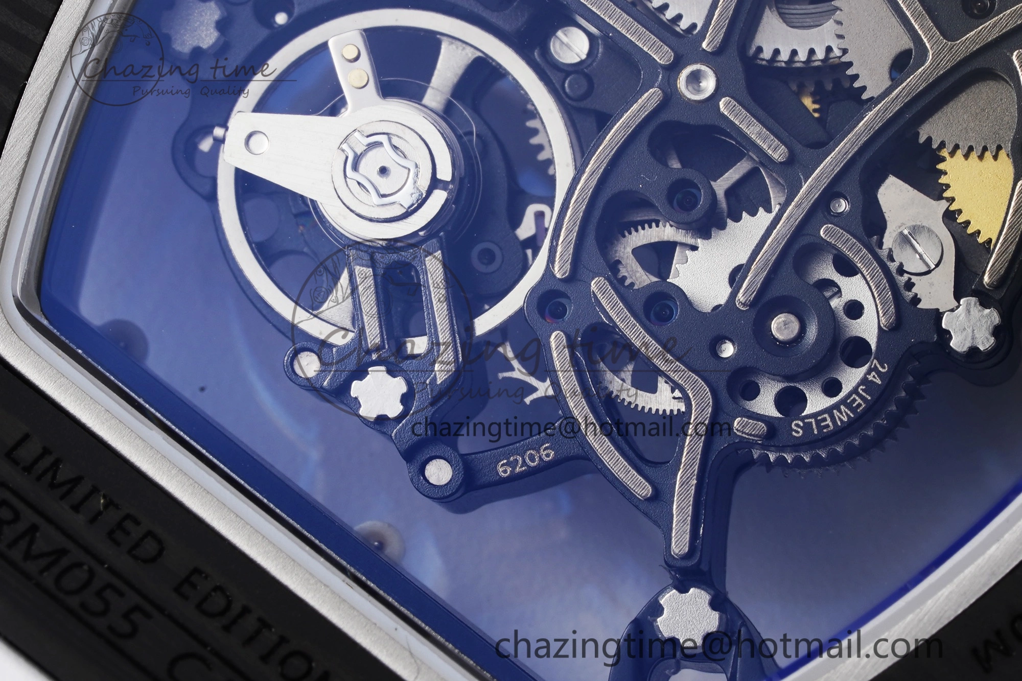 Modern RM055 NTPT BBR Best Edition Skeleton White Dial on White Rubber Strap Clone RMUL2 V 9358