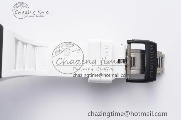 Modern RM055 NTPT BBR Best Edition Skeleton White Dial on White Rubber Strap Clone RMUL2 V 9358