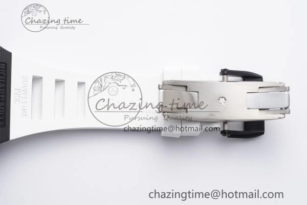 Modern RM055 NTPT BBR Best Edition Skeleton White Dial on White Rubber Strap Clone RMUL2 V 9358