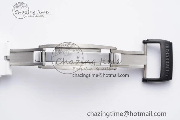 Modern RM055 NTPT BBR Best Edition Skeleton White Dial on White Rubber Strap Clone RMUL2 V 9358