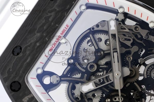 RM055 NTPT BBR Best Edition Skeleton White Dial on White Rubber Strap Clone RMUL FashionForward 9372