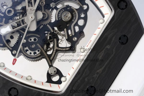 RM055 NTPT BBR Best Edition Skeleton White Dial on White Rubber Strap Clone RMUL FashionForward 9372