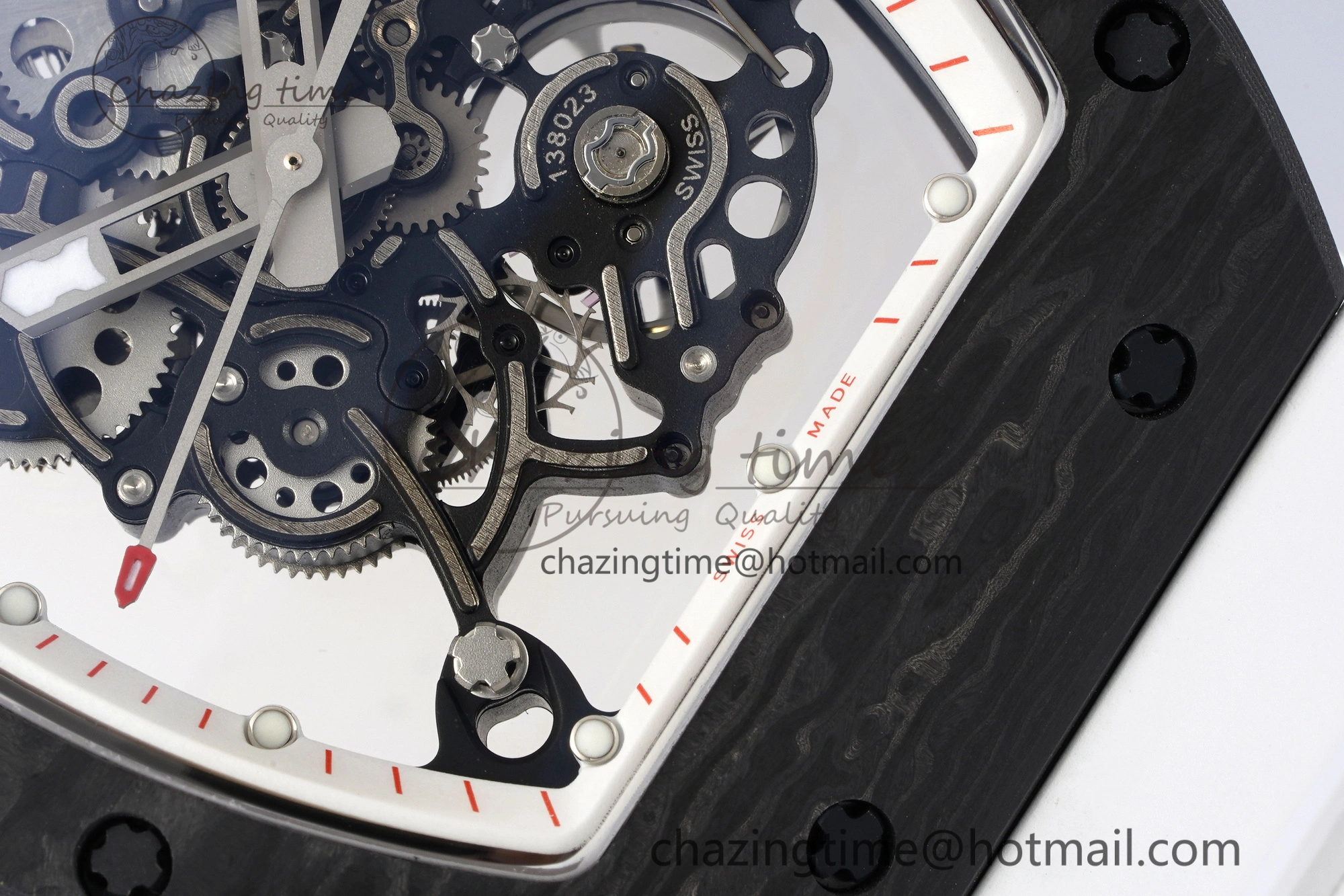 RM055 NTPT BBR Best Edition Skeleton White Dial on White Rubber Strap Clone RMUL FashionForward 9372