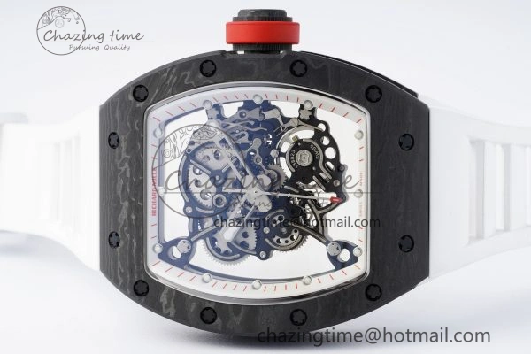 RM055 NTPT BBR Best Edition Skeleton White Dial on White Rubber Strap Clone RMUL FashionForward 9372
