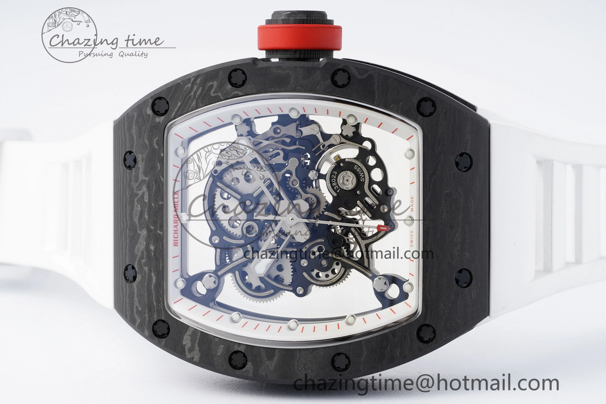 RM055 NTPT BBR Best Edition Skeleton White Dial on White Rubber Strap Clone RMUL FashionForward 9372