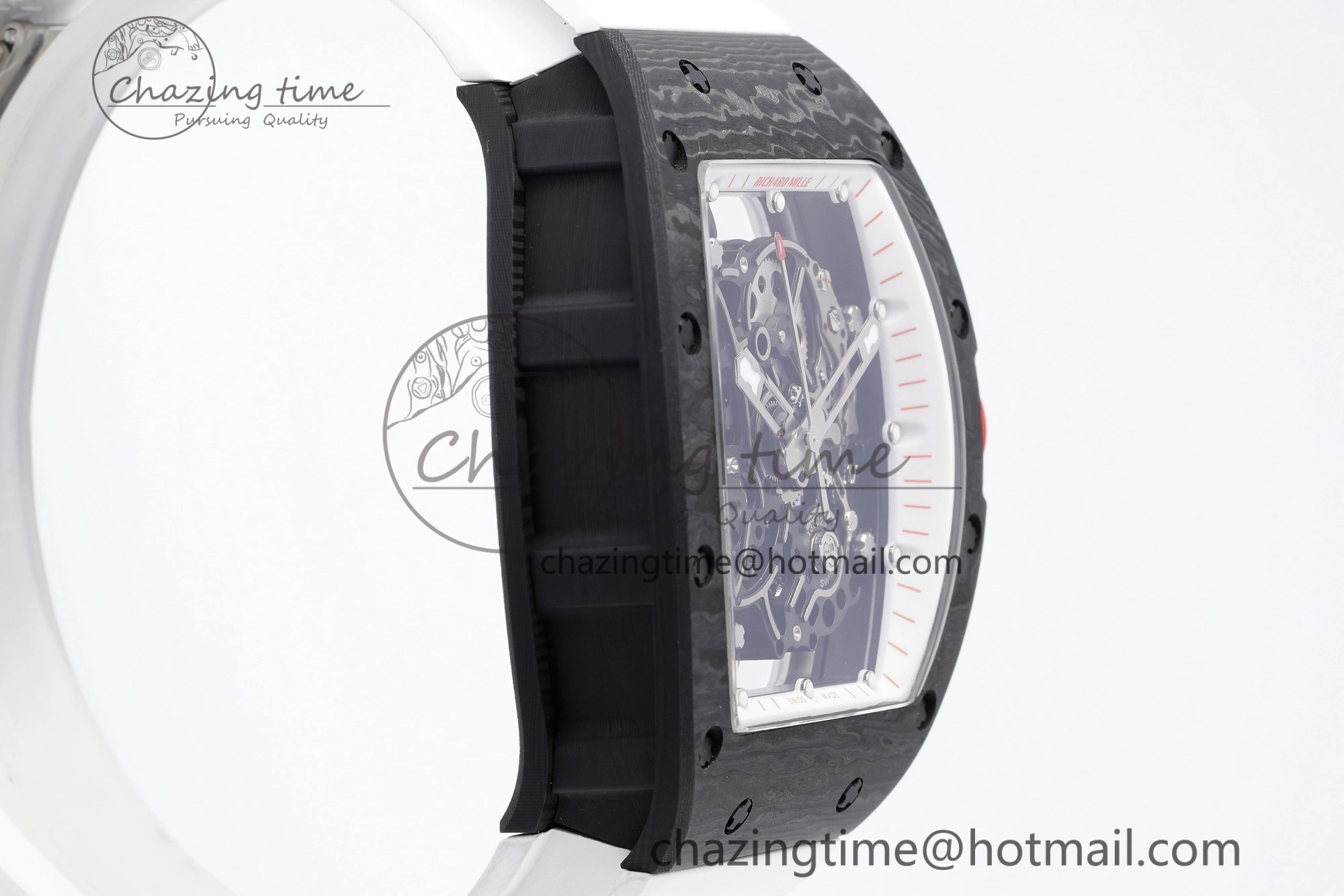 RM055 NTPT BBR Best Edition Skeleton White Dial on White Rubber Strap Clone RMUL FashionForward 9372