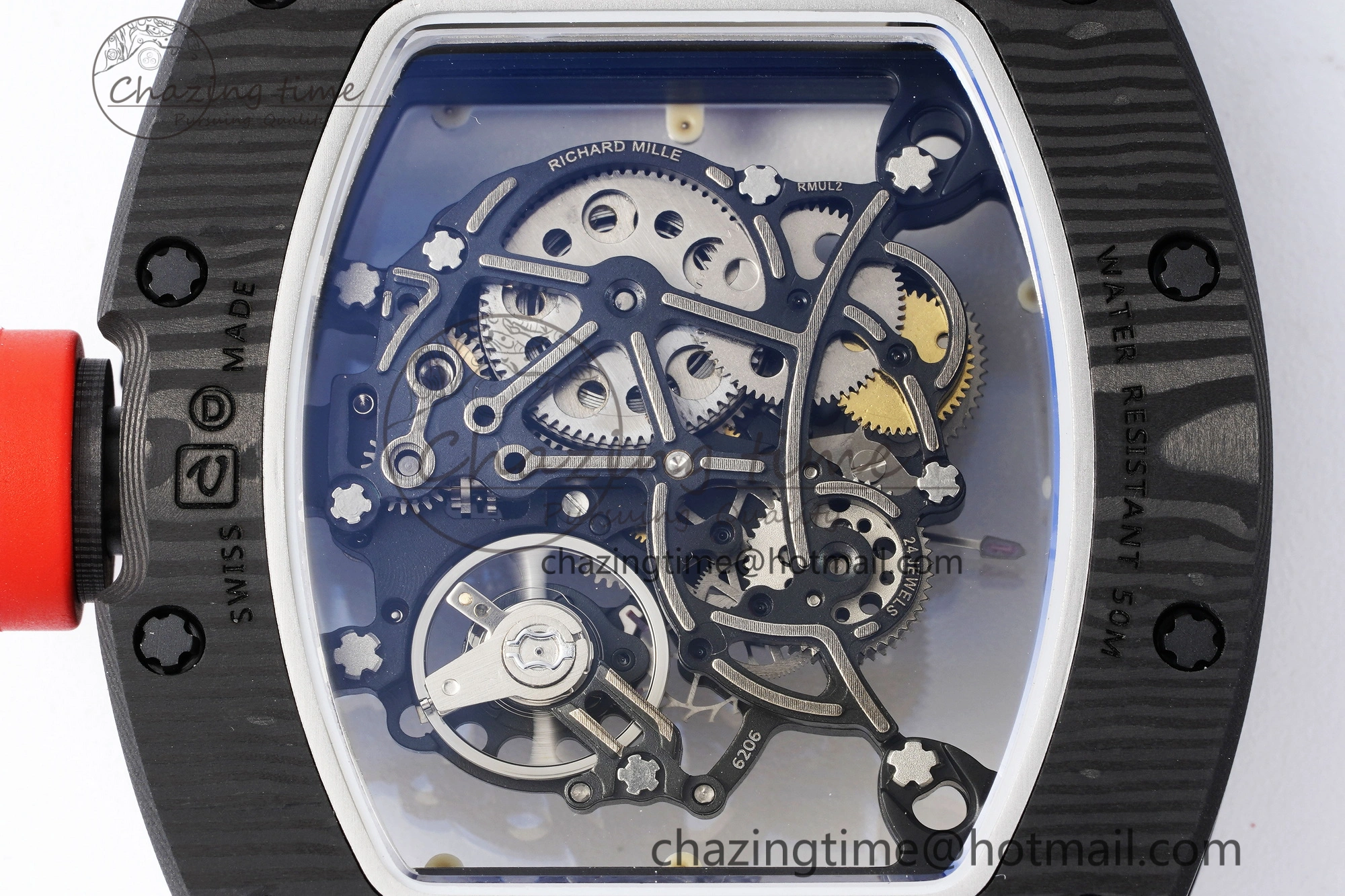 RM055 NTPT BBR Best Edition Skeleton White Dial on White Rubber Strap Clone RMUL FashionForward 9372