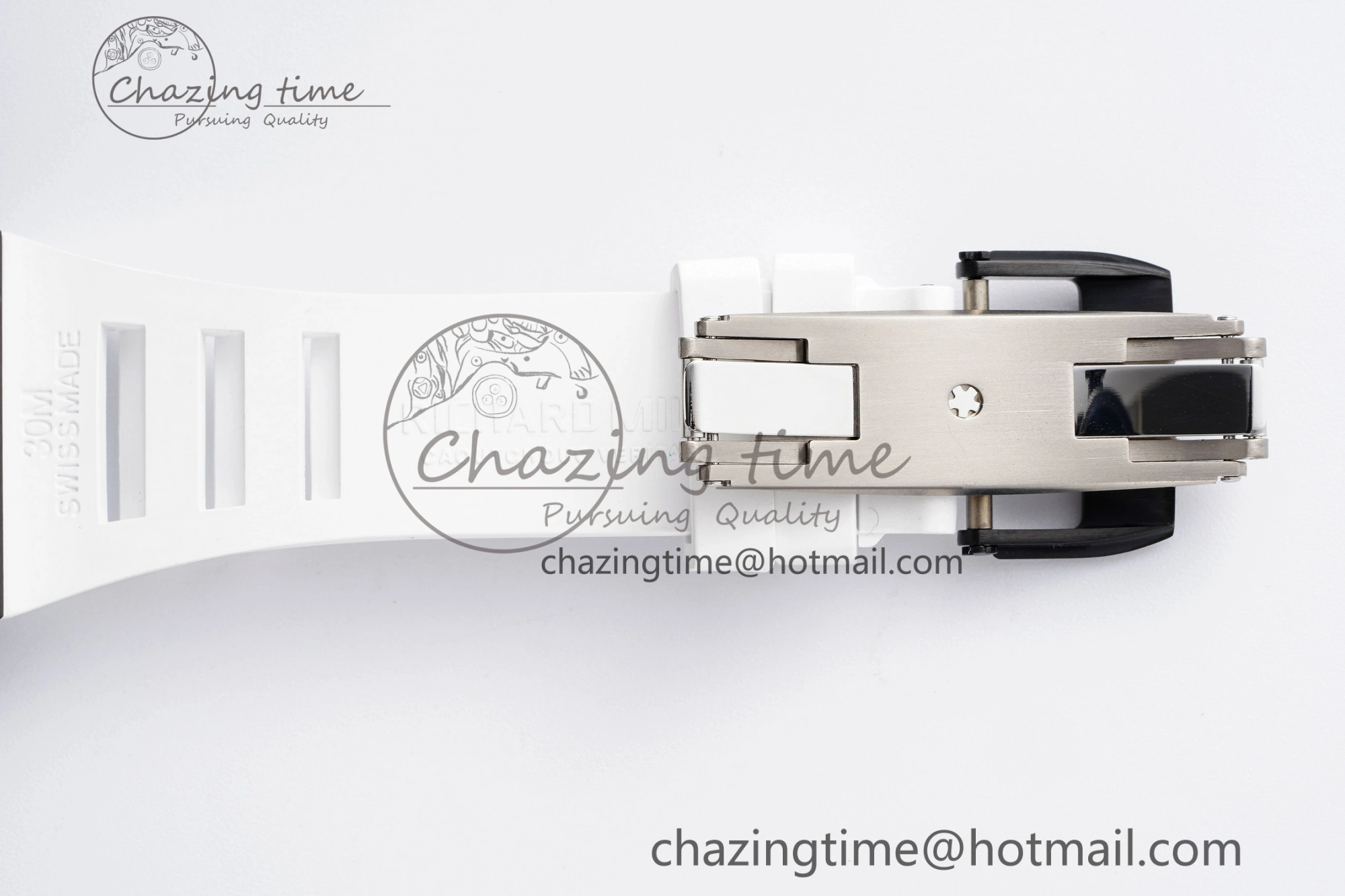 RM055 NTPT BBR Best Edition Skeleton White Dial on White Rubber Strap Clone RMUL FashionForward 9372