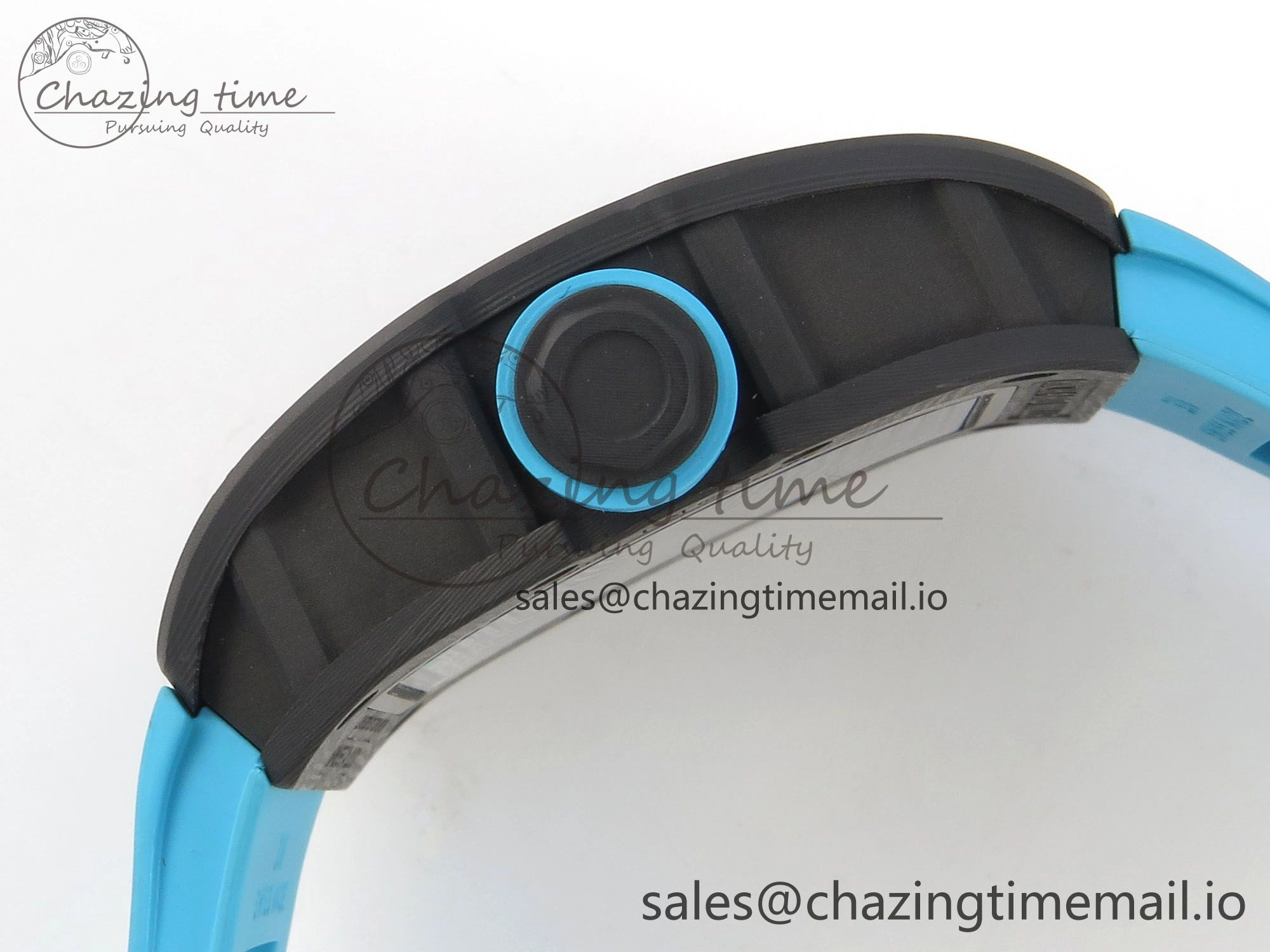 EyeCatching RM055 NTPT KVF 1:1 Best Edition Blue White Inner Bezel Blue Crown on Blue Rubber Strap RMUL2 Super Clone 9174