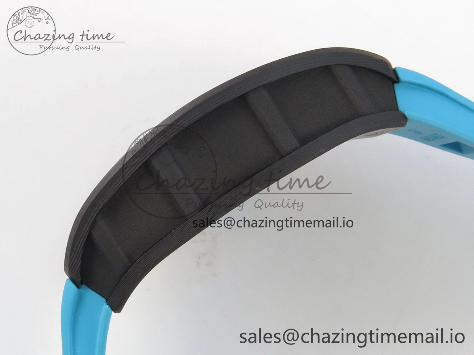 EyeCatching RM055 NTPT KVF 1:1 Best Edition Blue White Inner Bezel Blue Crown on Blue Rubber Strap RMUL2 Super Clone 9174