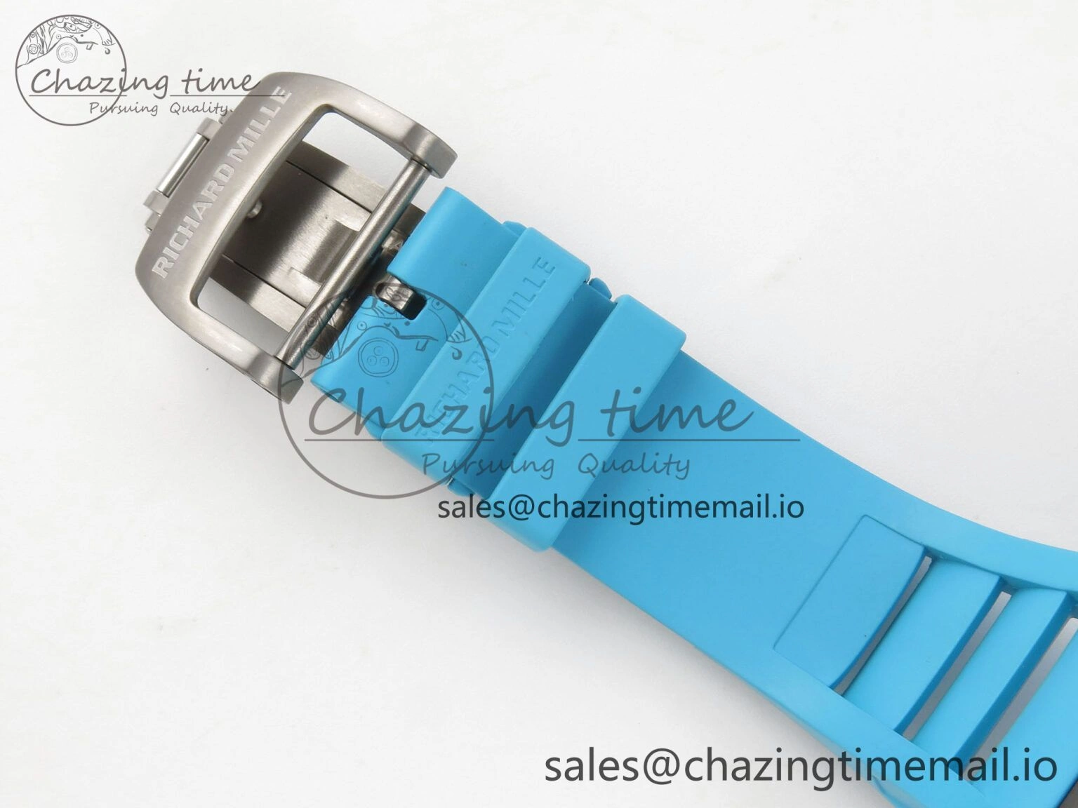 EyeCatching RM055 NTPT KVF 1:1 Best Edition Blue White Inner Bezel Blue Crown on Blue Rubber Strap RMUL2 Super Clone 9174