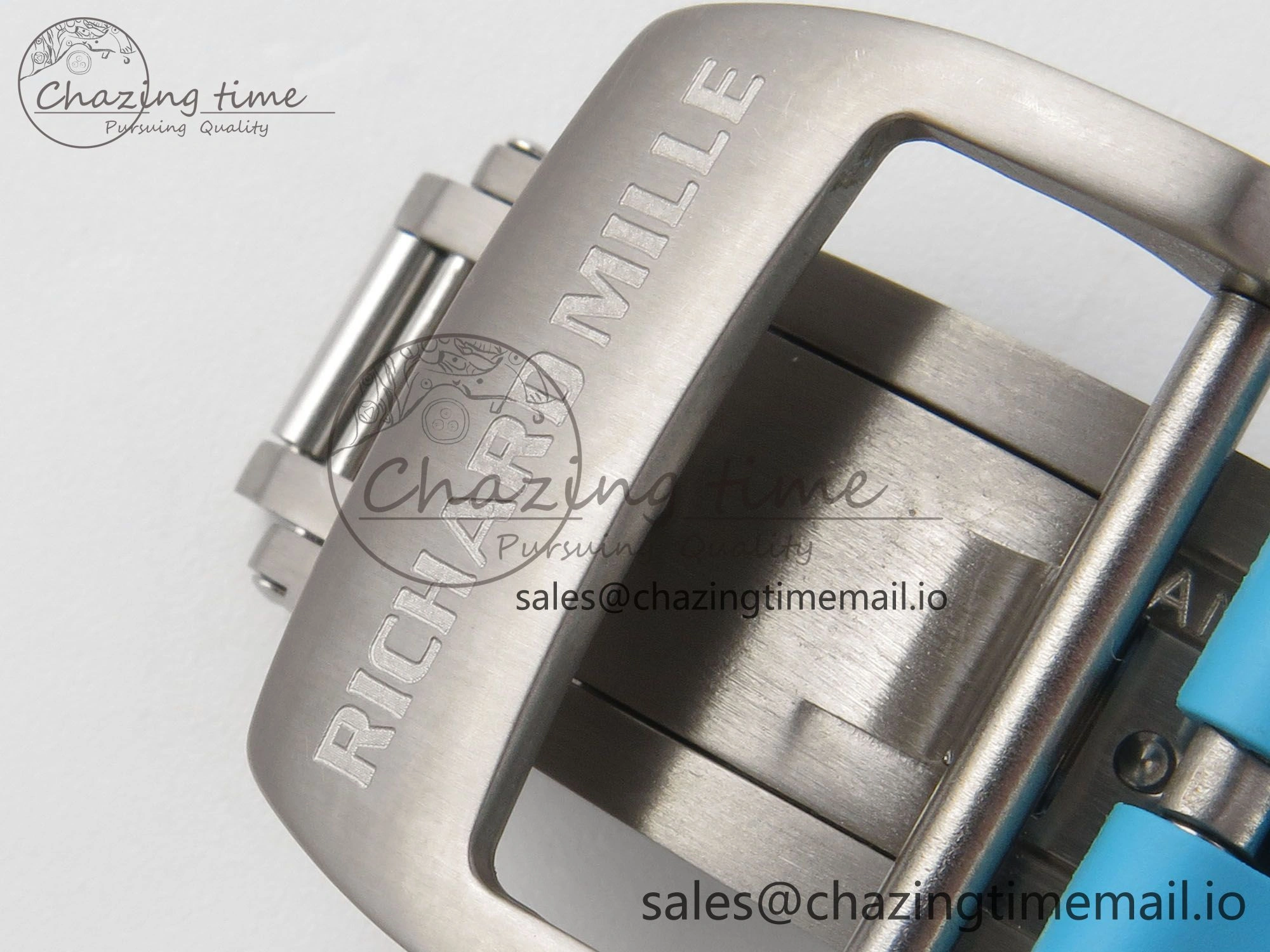 EyeCatching RM055 NTPT KVF 1:1 Best Edition Blue White Inner Bezel Blue Crown on Blue Rubber Strap RMUL2 Super Clone 9174
