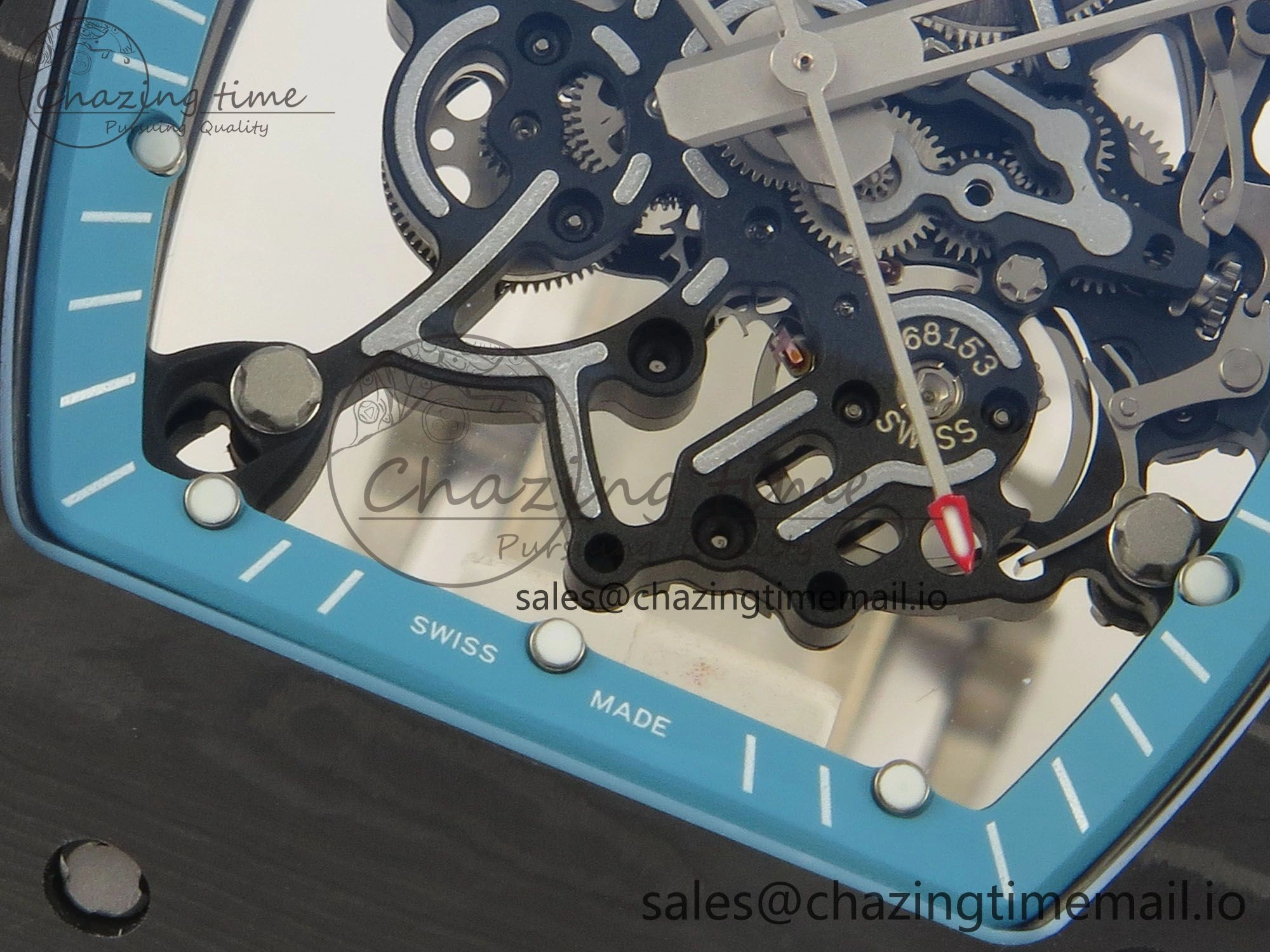 RM055 NTPT KVF 1:1 Best Edition Blue White Inner Bezel Blue Crown on White Rubber Strap RMUL2 Super Clone Affordable 9175