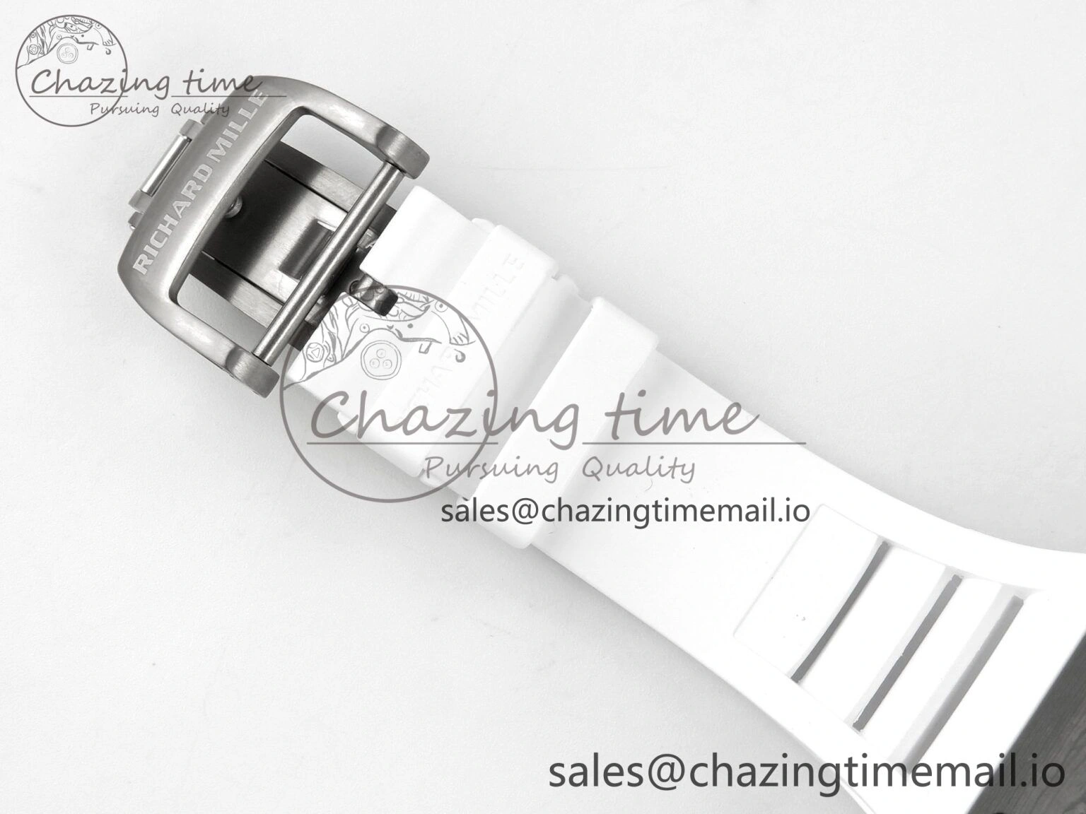 RM055 NTPT KVF 1:1 Best Edition Blue White Inner Bezel Blue Crown on White Rubber Strap RMUL2 Super Clone Affordable 9175