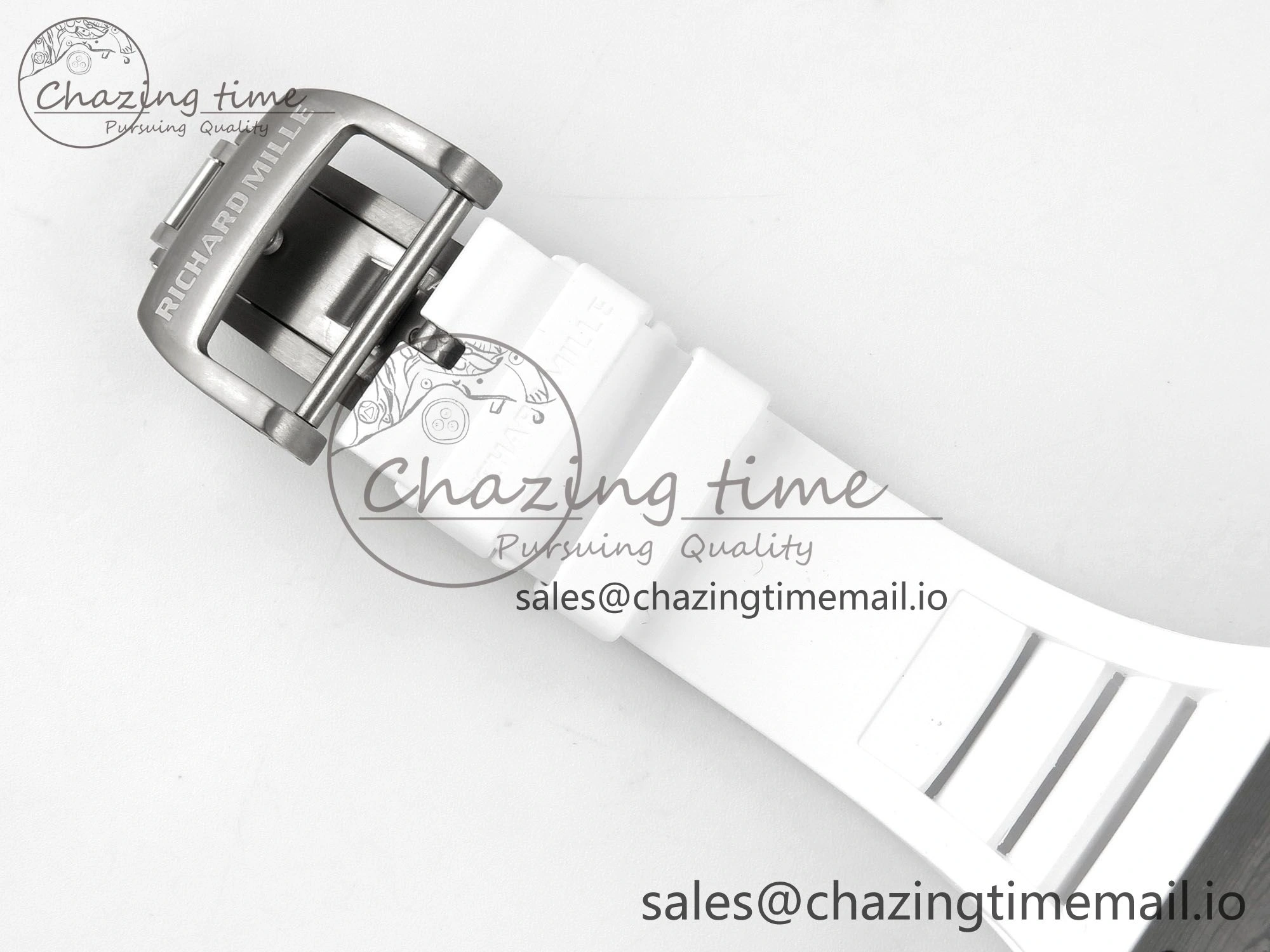 RM055 NTPT KVF 1:1 Best Edition Blue White Inner Bezel Blue Crown on White Rubber Strap RMUL2 Super Clone Affordable 9175