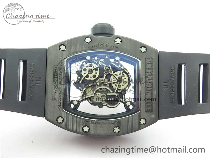 Versatile RM055 NTPT KVF Best Edition Skeleton Dial Black Crown on Black Rubber Strap MIYOTA8215 V 9427