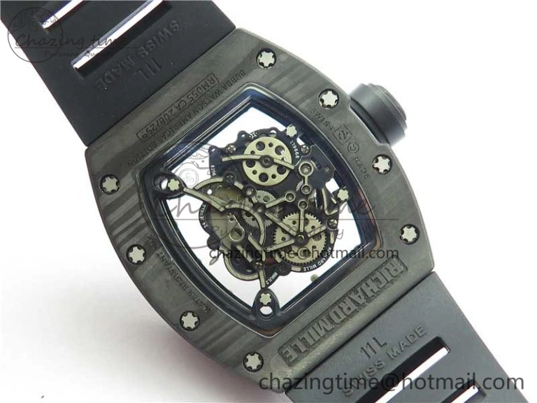 Versatile RM055 NTPT KVF Best Edition Skeleton Dial Black Crown on Black Rubber Strap MIYOTA8215 V 9427