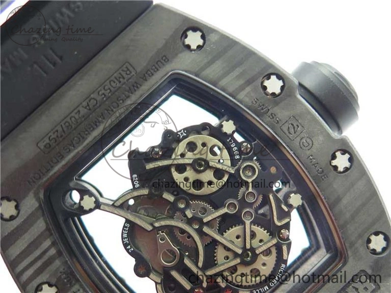 Versatile RM055 NTPT KVF Best Edition Skeleton Dial Black Crown on Black Rubber Strap MIYOTA8215 V 9427