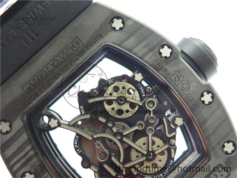 Versatile RM055 NTPT KVF Best Edition Skeleton Dial Black Crown on Black Rubber Strap MIYOTA8215 V 9427