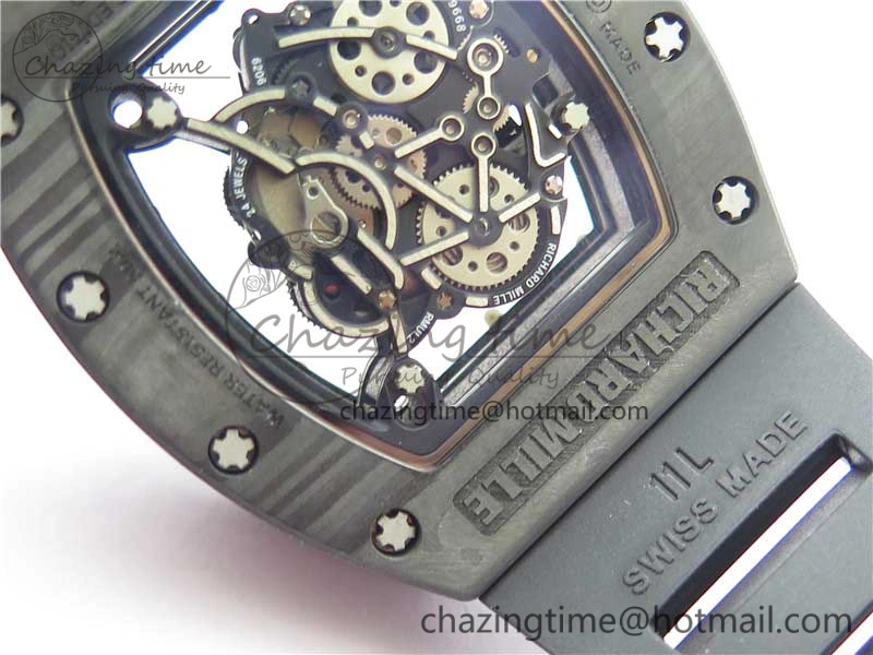 Versatile RM055 NTPT KVF Best Edition Skeleton Dial Black Crown on Black Rubber Strap MIYOTA8215 V 9427
