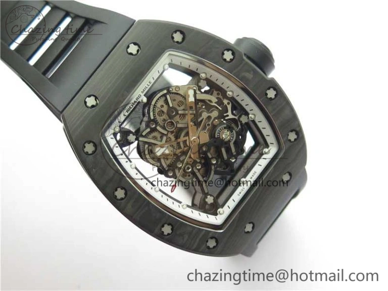 Versatile RM055 NTPT KVF Best Edition Skeleton Dial Black Crown on Black Rubber Strap MIYOTA8215 V 9427