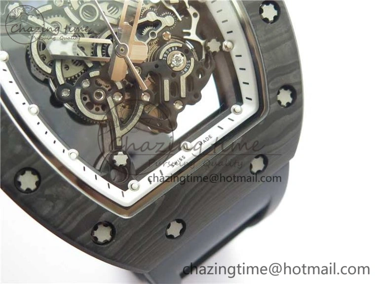 Versatile RM055 NTPT KVF Best Edition Skeleton Dial Black Crown on Black Rubber Strap MIYOTA8215 V 9427