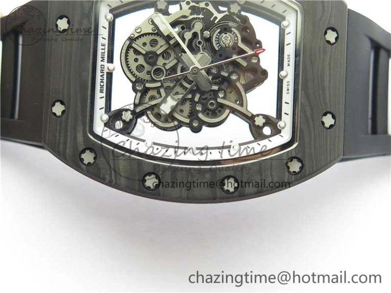 Versatile RM055 NTPT KVF Best Edition Skeleton Dial Black Crown on Black Rubber Strap MIYOTA8215 V 9427