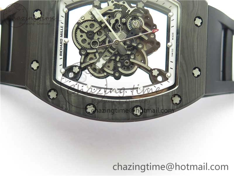 Versatile RM055 NTPT KVF Best Edition Skeleton Dial Black Crown on Black Rubber Strap MIYOTA8215 V 9427