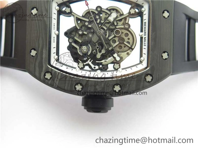 Versatile RM055 NTPT KVF Best Edition Skeleton Dial Black Crown on Black Rubber Strap MIYOTA8215 V 9427