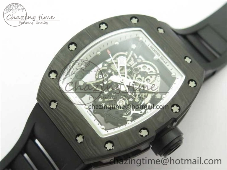 Versatile RM055 NTPT KVF Best Edition Skeleton Dial Black Crown on Black Rubber Strap MIYOTA8215 V 9427