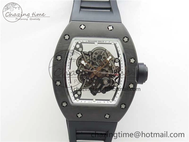 Versatile RM055 NTPT KVF Best Edition Skeleton Dial Black Crown on Black Rubber Strap MIYOTA8215 V 9427