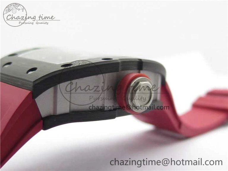 Fashionable RM055 NTPT KVF Best Edition Skeleton Dial Black on Red Rubber Strap MIYOTA8215 V 9420