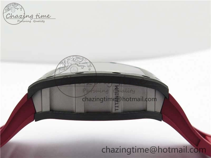 Fashionable RM055 NTPT KVF Best Edition Skeleton Dial Black on Red Rubber Strap MIYOTA8215 V 9420