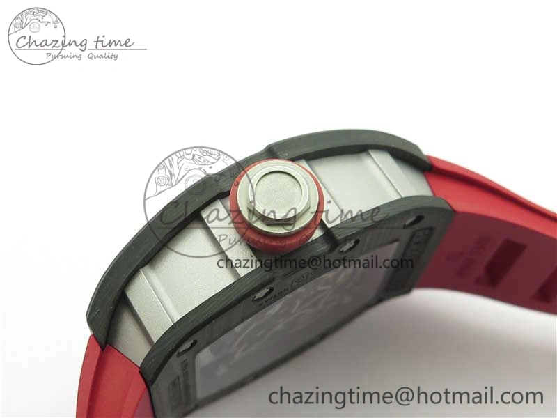 Fashionable RM055 NTPT KVF Best Edition Skeleton Dial Black on Red Rubber Strap MIYOTA8215 V 9420
